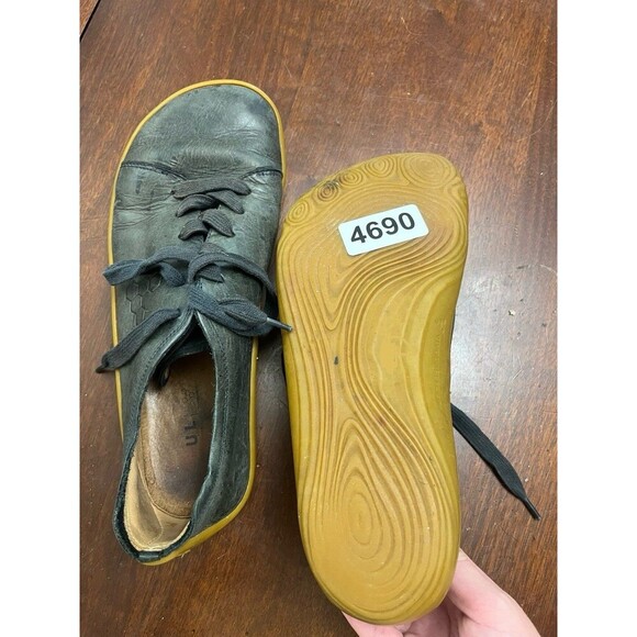 VivoBarefoot Addis Mens Black Sneakers 11.5 45M Leather Trainer Low Top Comfort - Picture 7 of 8